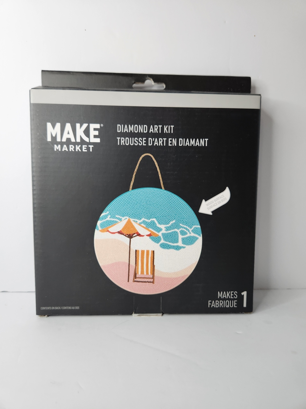 MAKE MARKET Diamond Art Kit - Beach Round Wall Hanging - Teal, Pink, Orange